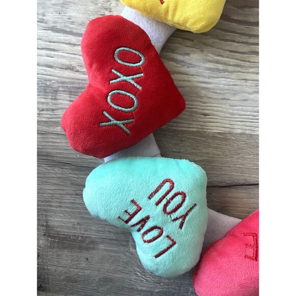 Plush Valentine Conversation Hearts Wreath 12” Door Hanging Decor Multicolor - Picture 3 of 5